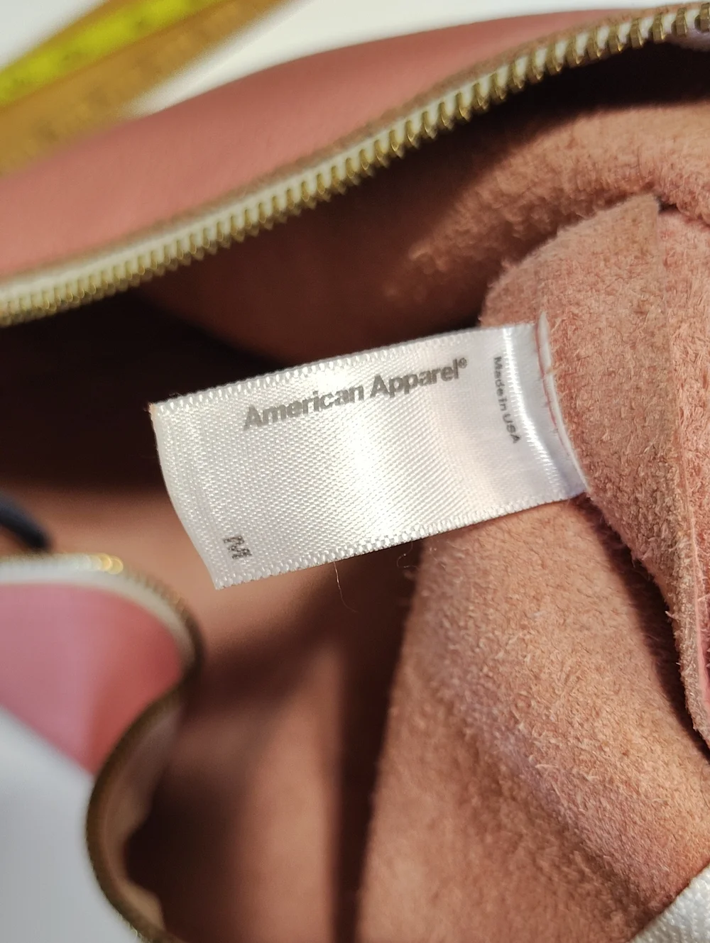 American Apparel Pink Leather Zip Clutch Bag